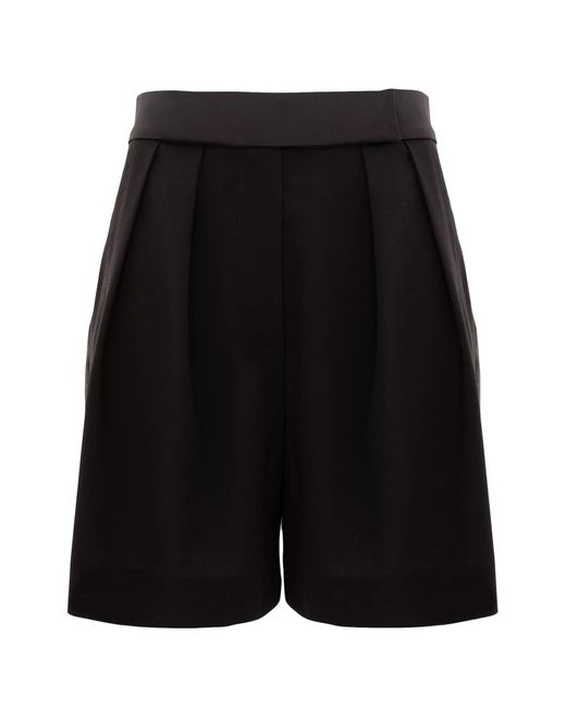 Aureliana Black High-Waisted Tailored Short Pants