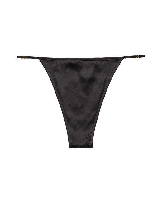 HERTH Black Elle: Gots Organic Silk Medium Waist Panties