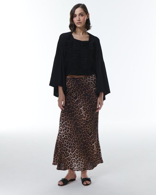 Theo the Label Brown Kores Leopard Skirt