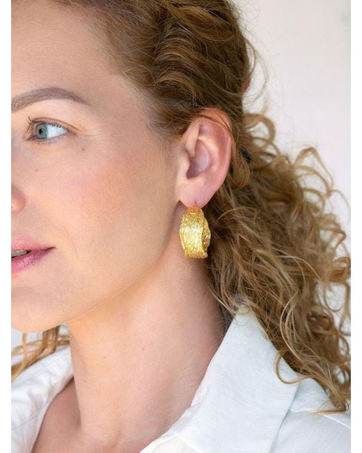 EVA REMENYI Metallic Archaic Chunky Hoop Earrings