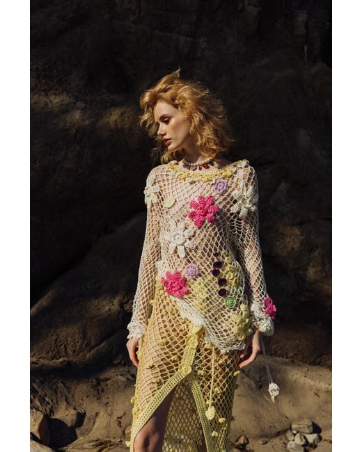 Andreeva Metallic Handmade Crochet Skirt