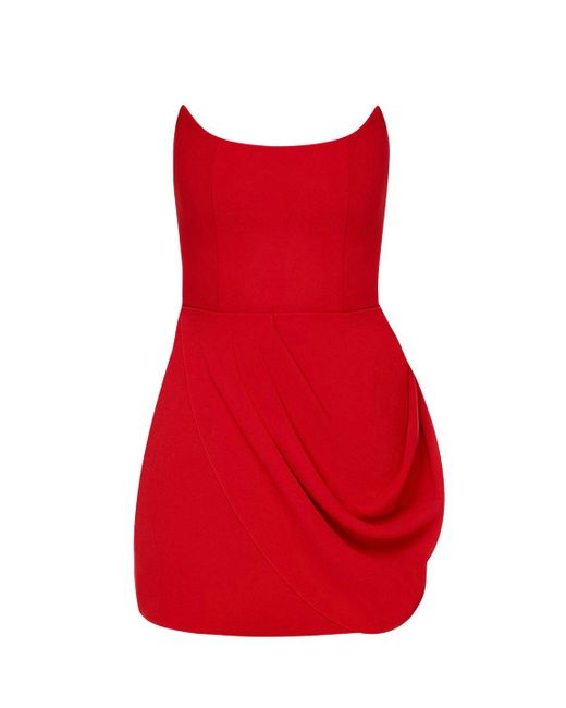 BALYKINA Red Anastasia Matt Silk Dress