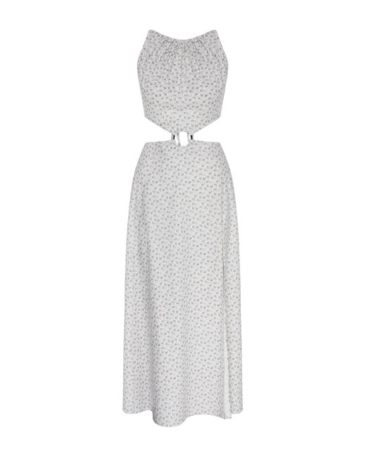 NAZLI CEREN White Eloise Ring Embellished Cotton Dress