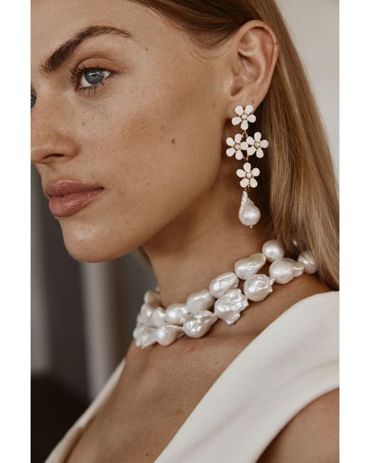 Christie Nicolaides White Elodie Earrings