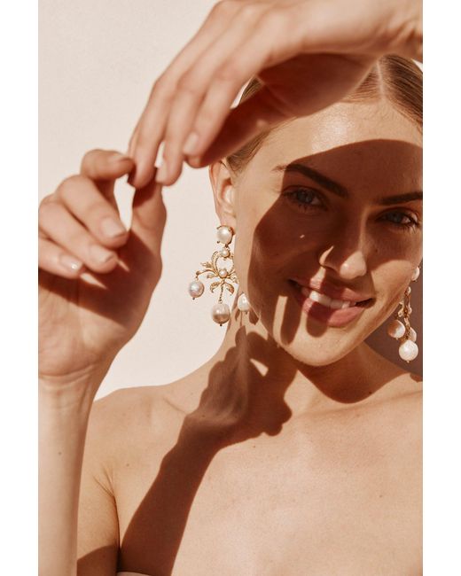 Christie Nicolaides Metallic Celeste Earrings Pearl