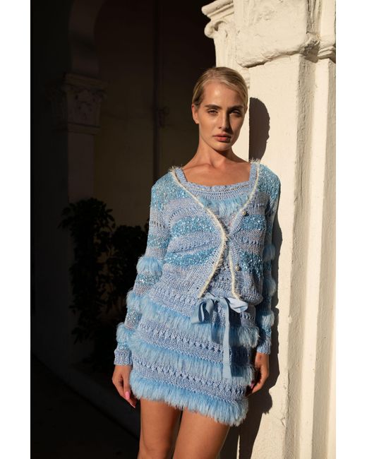 Andreeva Blue Handmade Knit Sweater