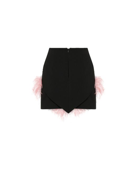 Ila Black Onika- Mini Skirt With Feather Embellishment