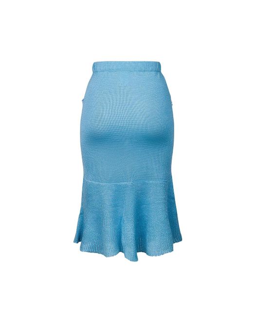 Andreeva Blue Baby Knit Skirt With Handmade Details
