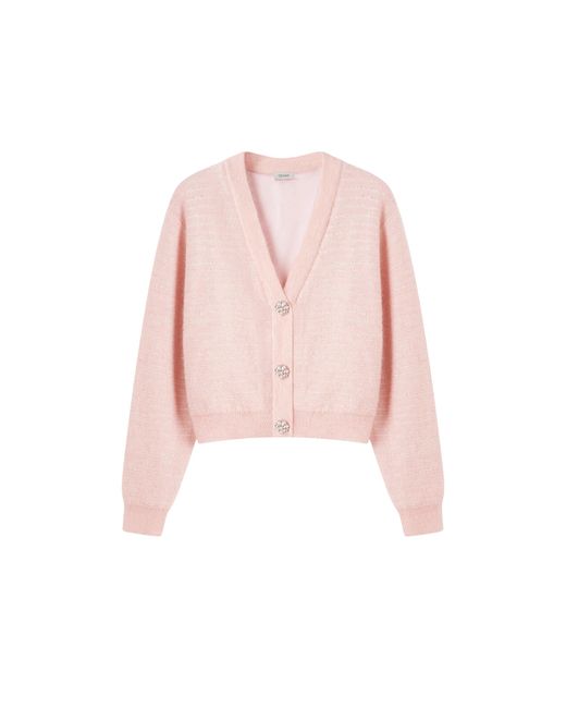 CRUSH Collection Pink Sequined Short Cardigan