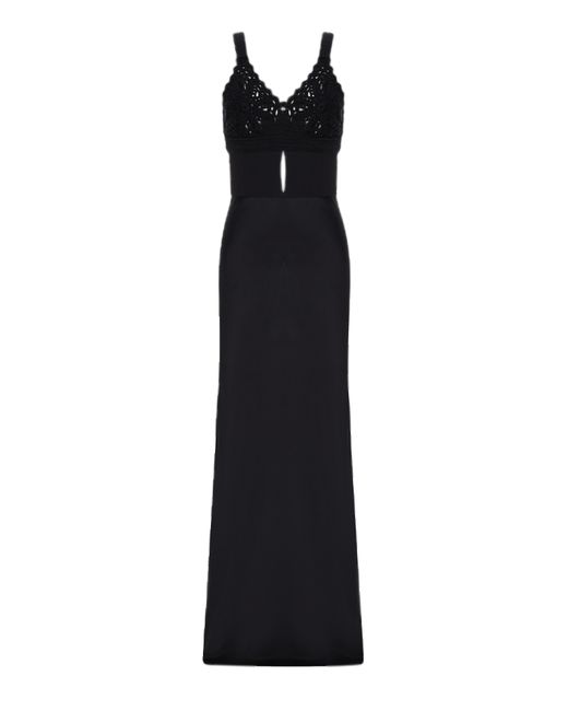 Malva Florea Black Maxi Dress With Knitted Top