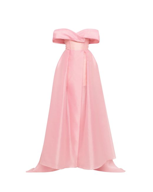 Millà Pink Sophisticated Off-The-Shoulder Misty Rose Maxi Dress, Garden Of Eden