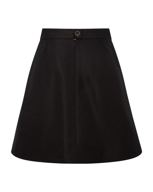 Femponiq Black Pleated Silk-Blend Flared Skirt ()