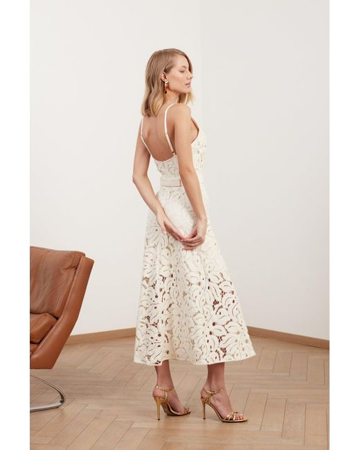 Undress Natural Ulla Lace Midi Dress With Flattering Skirt