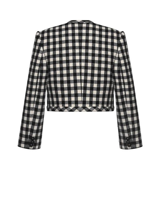 KEBURIA Black Checked Double-Breasted Jacket