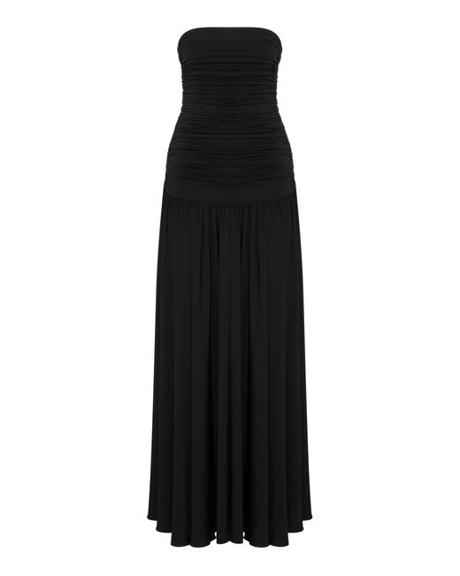 NAZLI CEREN Black Amber Strapless Jersey Long Dress
