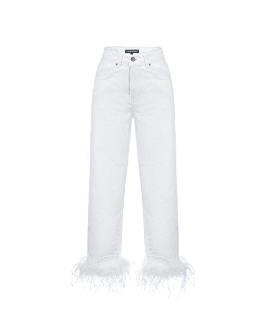 Gasanova White Jeans With Boa
