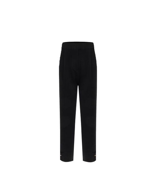 CRUSH Collection Black Silk And Wool Pleated Pants