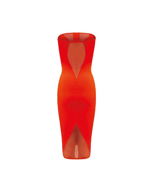 OW Collection Red Swirl Tube Dress