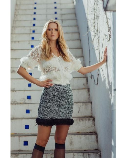 Andreeva Gray Mini Handmade Knit Skirt