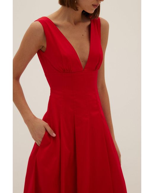 HERVANR Red Renee Cotton Maxi Dress