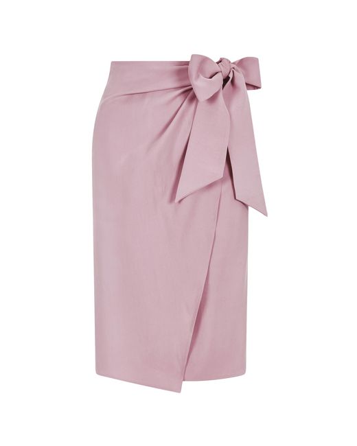 Femponiq Pink Bow Tie Wrap Skirt (Pastel)