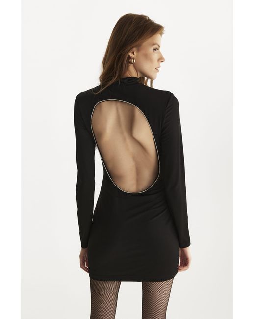 Lita Couture Black Open-Back Mini Dress