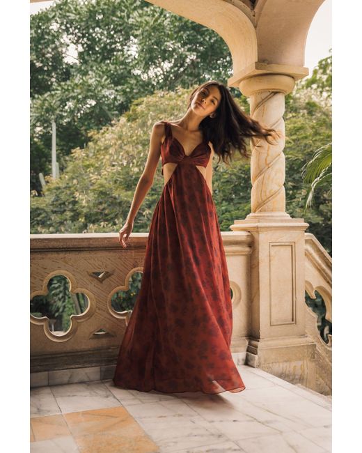 DOS MARQUESAS Red Esmeralda Maxi Dress