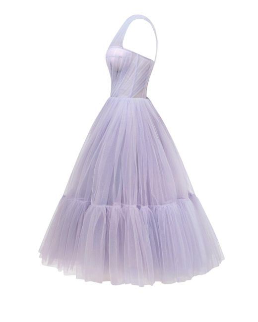 Millà Purple One-Shoulder Cocktail Tulle Dress