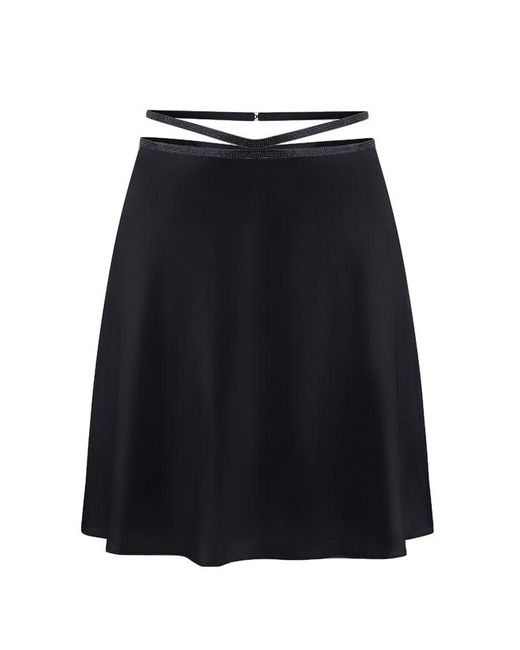 Nue Black Silk Skirt Mini