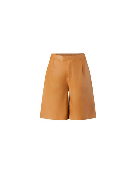 CRUSH Collection Brown Napa Leather Shorts