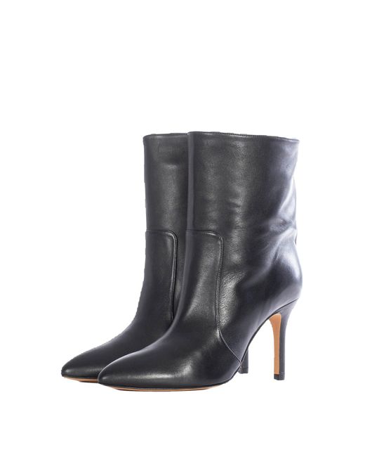 Toral Gray Leather Ankle Boots
