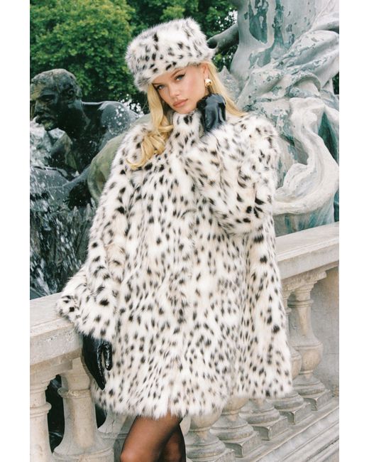 Nana Jacqueline White Adeline Fur Coat (Leopard)