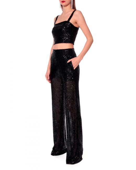 HALEWSKI Black Pants Olympe Obsidian
