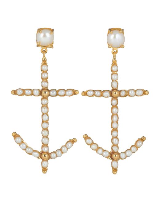 Christie Nicolaides Metallic Marinaia Earrings Pearl