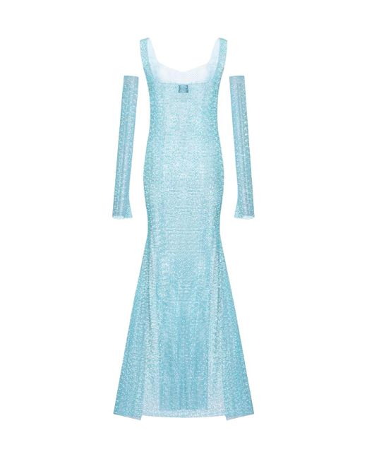 Santa Brands Blue Sparkle Light Sundress With Slits