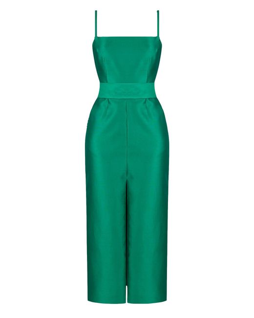 Undress Green Manu Jade Silk Linen Midi Dress