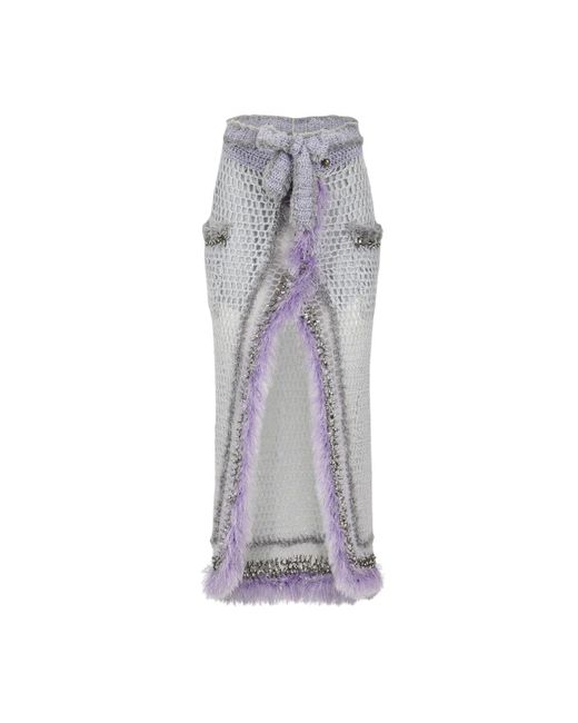 Andreeva Gray Light Handmade Knit Skirt