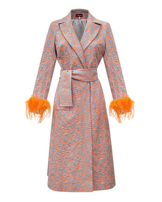 Andreeva Pink Jacqueline Coat №22 With Detachable Feathers Cuffs