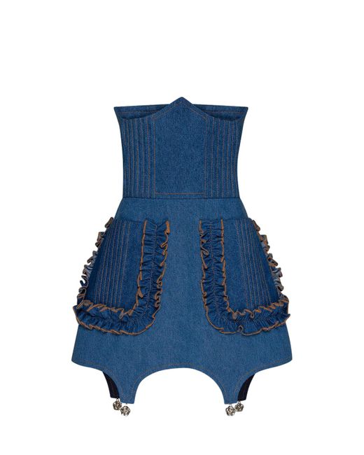 GURANDA Blue Denim Corset Skirt