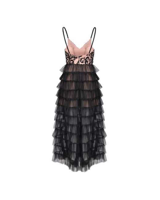 Lily Was Here Black Tulle Dress With Beaded Corset