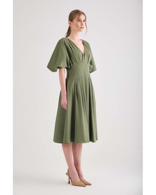 F.ILKK Green Dart Dress