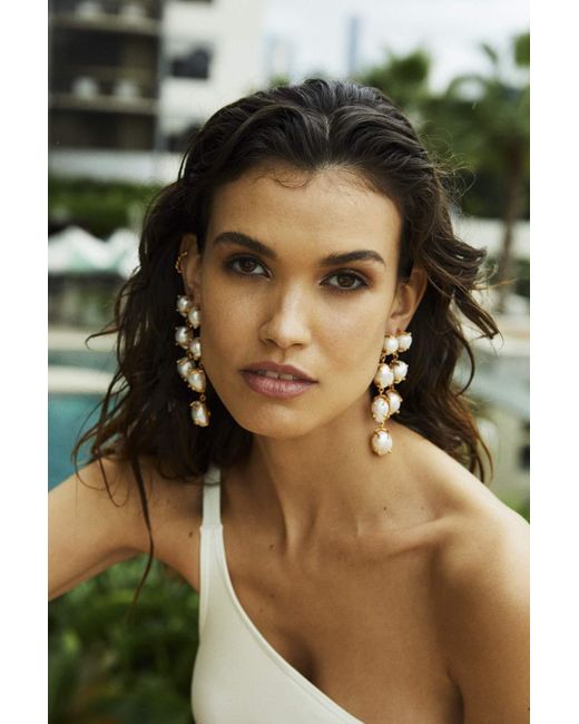 Christie Nicolaides Metallic Sandrine Earrings & Pearl