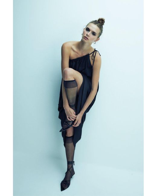 NAZLI CEREN Black Chrissy One-Shoulder Maxi Dress