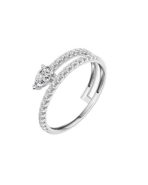Rever Metallic Double Pear Pave Ring