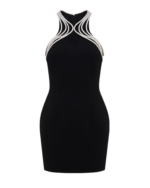 NDS the label Black Embellished Halter Mini Dress