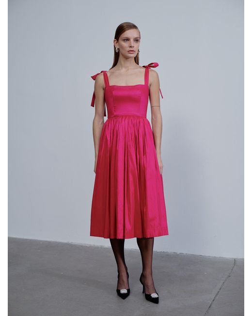 NAZLI CEREN Pink Sibby Midi Dress