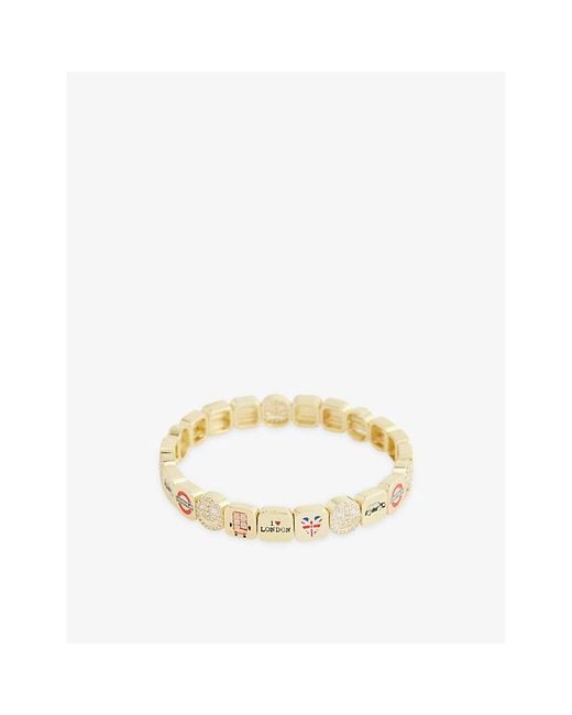 Lisa Gozlan Metallic London 18Ct- Plated And Cubic Zirconia Stoned Bracelet