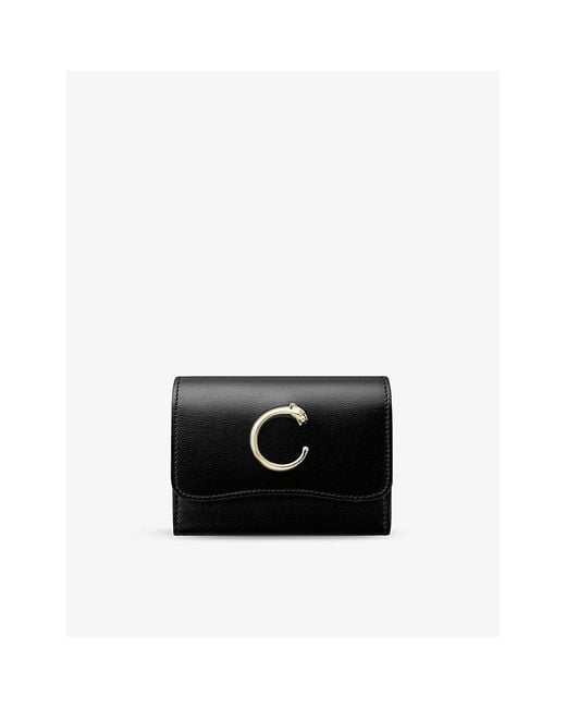 Cartier Black Panthère De Mini Leather Wallet