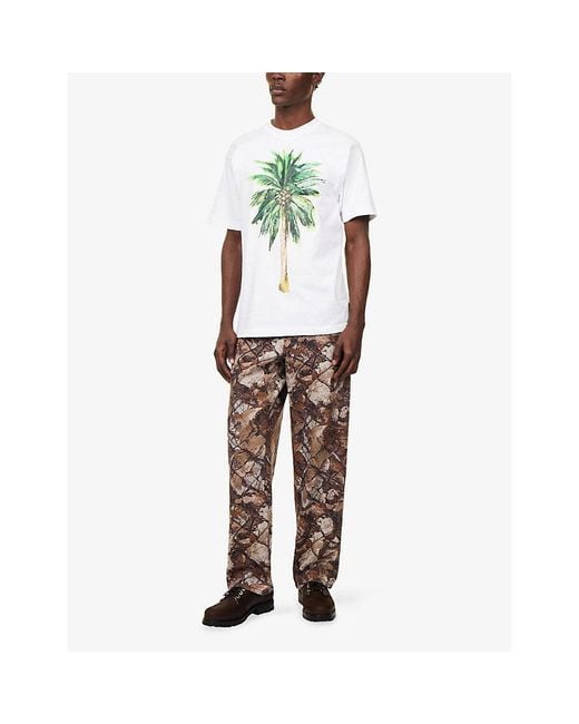 Obey Green Palm Graphic-Print Cotton T-Shirt for men