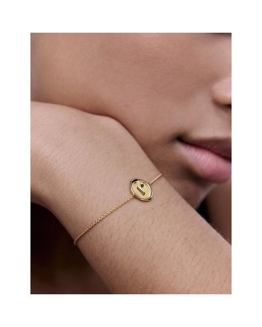 Monica Vinader Metallic Initial R Stamp 18Ct Vermeil Bracelet